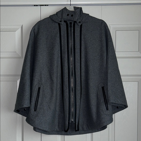 Wool Cape with Detachable Hood - Picture 1 of 6